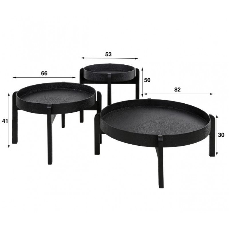 ZI Metallic Coffee Table Round Thick Black